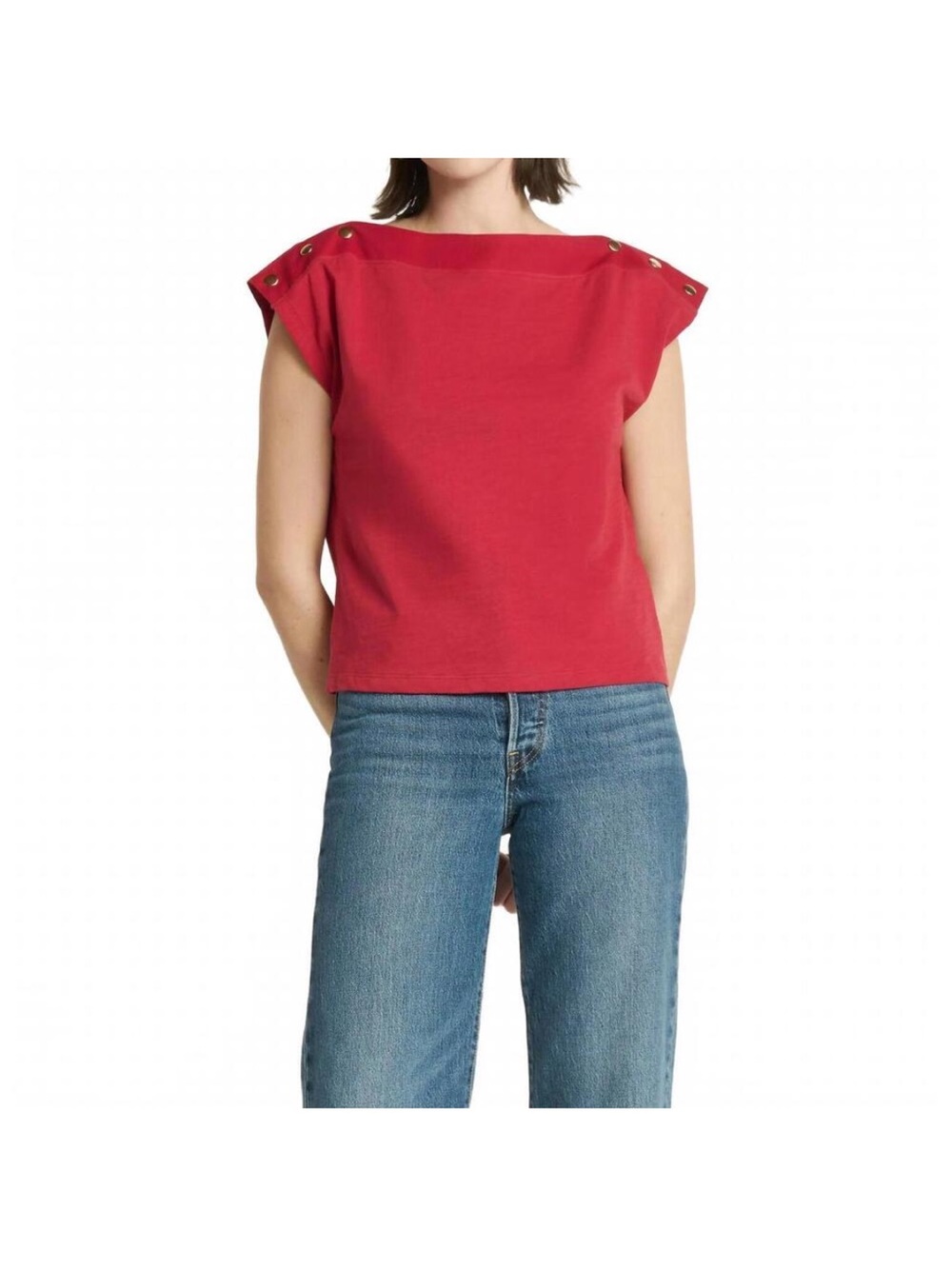 NEW NATION LTD brooks boatneck top in rio red  xxl